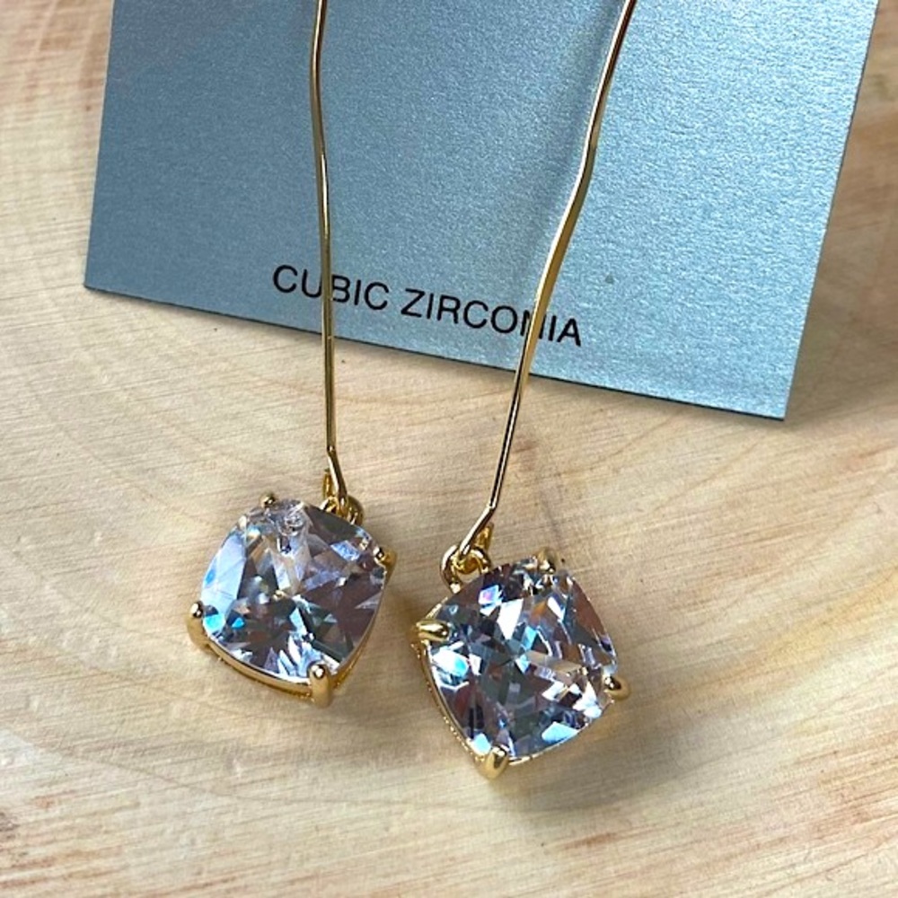 INC Gold-Tone Square Linear Drop Threader Earrings - Picture 8 of 9